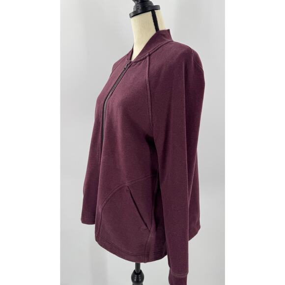 Lululemon Pleat to Street Jacket Size 8 Heathered Burgundy Swing Bomber - Picture 2 of 8